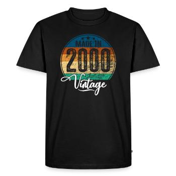 Vintage Made in 2000 Year of birth 2000 Birthday - Men's Premium Organic T-Shirt - black - Front - Nico (187cm)