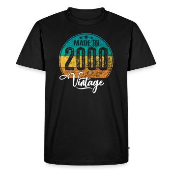 Vintage Made in 2000 Year of birth 2000 Birthday - Men's Premium Organic T-Shirt - black - Front - Nico (187cm)