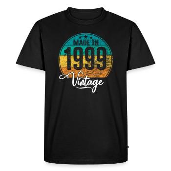 Vintage Fabriqué en 1999 Année de naissance 1999 Anniversaire - T-shirt Premium bio Homme - noir - Devant - Nico (187cm)