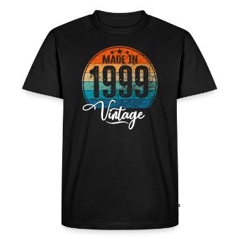 Vintage Fabriqué en 1999 Année de naissance 1999 Anniversaire - T-shirt Premium bio Homme - noir - Devant - Nico (187cm)