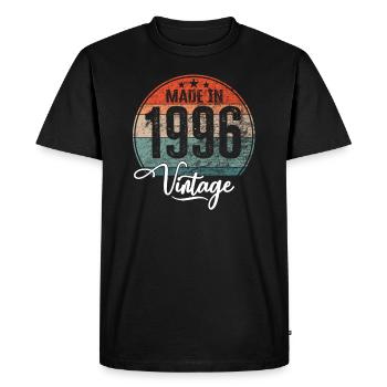 Vintage Made in 1996 Year of Birth 1996 Birthday - Men's Premium Organic T-Shirt - black - Front - Nico (187cm)