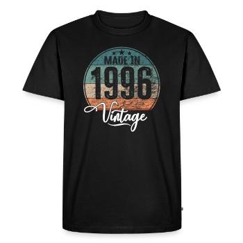 Vintage Made in 1996 Year of Birth 1996 Birthday - Men's Premium Organic T-Shirt - black - Front - Nico (187cm)