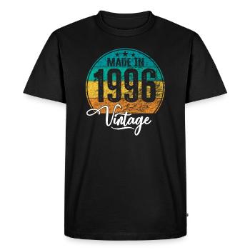 Vintage Made in 1996 Year of Birth 1996 Birthday - Men's Premium Organic T-Shirt - black - Front - Nico (187cm)