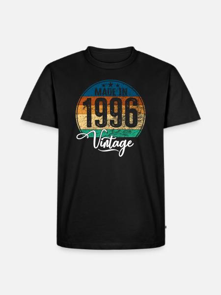 Vintage Gemaakt in 1996 Geboortejaar 1996 Verjaardag - Mannen Premium Bio T-shirt - zwart