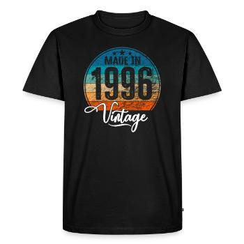 Vintage Made in 1996 Year of Birth 1996 Birthday - Men's Premium Organic T-Shirt - black - Front - Nico (187cm)