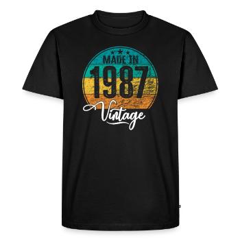 Vintage Made in 1987 Year of birth 1987 Birthday - Men's Premium Organic T-Shirt - black - Front - Nico (187cm)