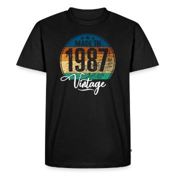 Vintage Made in 1987 Year of birth 1987 Birthday - Men's Premium Organic T-Shirt - black - Front - Nico (187cm)