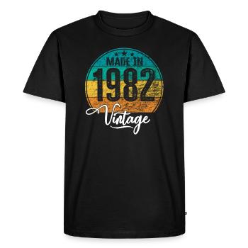 Vintage Made in 1982 Year of birth 1982 Birthday - Men's Premium Organic T-Shirt - black - Front - Nico (187cm)
