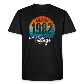Vintage Made in 1982 Year of birth 1982 Birthday - Men's Premium Organic T-Shirt - black - Front - Nico (187cm)