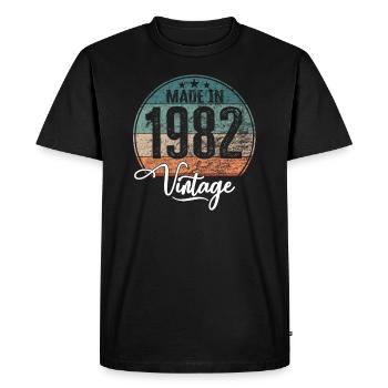 Vintage Made in 1982 Year of birth 1982 Birthday - Men's Premium Organic T-Shirt - black - Front - Nico (187cm)
