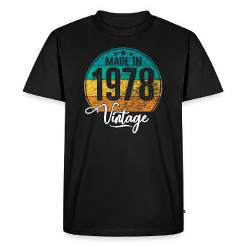 Vintage Fabriqué en 1978 Année de naissance 1978 Anniversaire - T-shirt Premium bio Homme - noir - Devant - Nico (187cm)