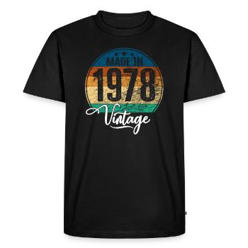 Vintage Fabriqué en 1978 Année de naissance 1978 Anniversaire - T-shirt Premium bio Homme - noir - Devant - Nico (187cm)