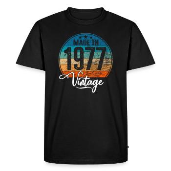 Vintage Made in 1977 Year of birth 1977 Birthday - Men's Premium Organic T-Shirt - black - Front - Nico (187cm)
