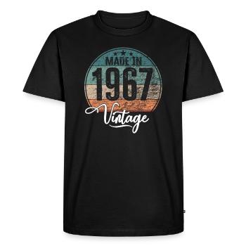 Millésime fabriqué en 1967 Année de naissance 1967 Anniversaire - T-shirt Premium bio Homme - noir - Devant - Nico (187cm)