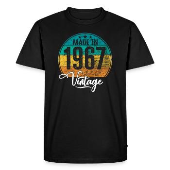 Millésime fabriqué en 1967 Année de naissance 1967 Anniversaire - T-shirt Premium bio Homme - noir - Devant - Nico (187cm)