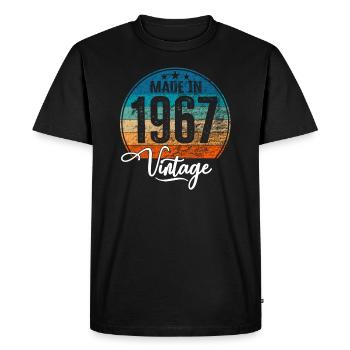 Millésime fabriqué en 1967 Année de naissance 1967 Anniversaire - T-shirt Premium bio Homme - noir - Devant - Nico (187cm)