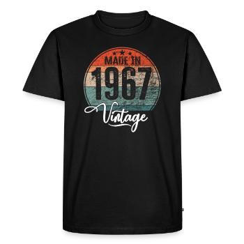 Millésime fabriqué en 1967 Année de naissance 1967 Anniversaire - T-shirt Premium bio Homme - noir - Devant - Nico (187cm)