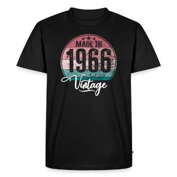 Vintage Made in 1966 Year of birth 1966 Birthday - Men's Premium Organic T-Shirt - black - Front - Nico (187cm)