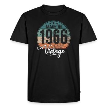 Vintage Made in 1966 Year of birth 1966 Birthday - Men's Premium Organic T-Shirt - black - Front - Nico (187cm)