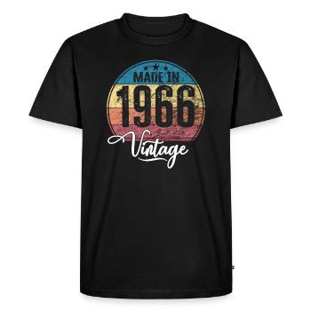 Vintage Made in 1966 Year of birth 1966 Birthday - Men's Premium Organic T-Shirt - black - Front - Nico (187cm)