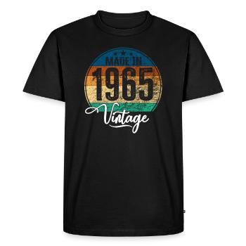 Millésime Fabriqué en 1965 Année de naissance 1965 Anniversaire - T-shirt Premium bio Homme - noir - Devant - Nico (187cm)