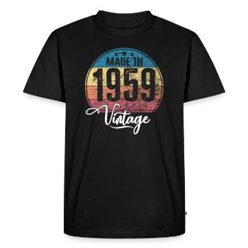 Millésime Fabriqué en 1959 Année de naissance 1959 Anniversaire - T-shirt Premium bio Homme - noir - Devant - Nico (187cm)