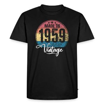Millésime Fabriqué en 1959 Année de naissance 1959 Anniversaire - T-shirt Premium bio Homme - noir - Devant - Nico (187cm)