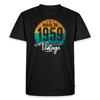 Millésime Fabriqué en 1959 Année de naissance 1959 Anniversaire - T-shirt Premium bio Homme - noir - Devant - Nico (187cm)