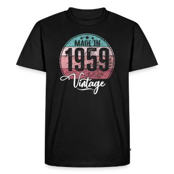 Millésime Fabriqué en 1959 Année de naissance 1959 Anniversaire - T-shirt Premium bio Homme - noir - Devant - Nico (187cm)