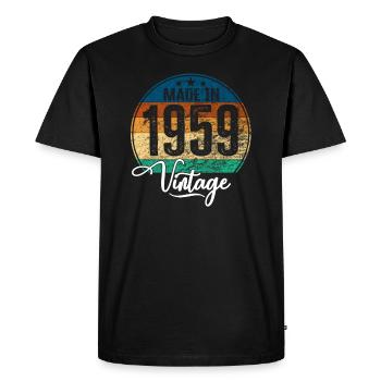 Millésime Fabriqué en 1959 Année de naissance 1959 Anniversaire - T-shirt Premium bio Homme - noir - Devant - Nico (187cm)