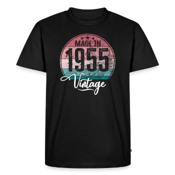 Vintage Made in 1955 Year of birth 1955 Birthday - Men's Premium Organic T-Shirt - black - Front - Nico (187cm)