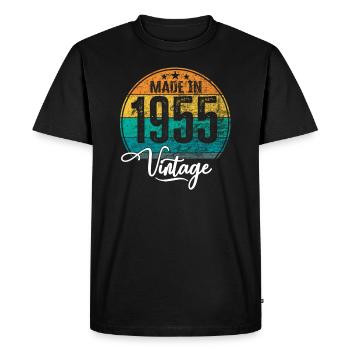 Vintage Made in 1955 Year of birth 1955 Birthday - Men's Premium Organic T-Shirt - black - Front - Nico (187cm)
