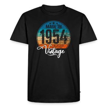 Millésime fabriqué en 1954 Année de naissance 1954 Anniversaire - T-shirt Premium bio Homme - noir - Devant - Nico (187cm)