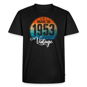Millésime fabriqué en 1953 Année de naissance 1953 Anniversaire - T-shirt Premium bio Homme - noir - Devant - Nico (187cm)