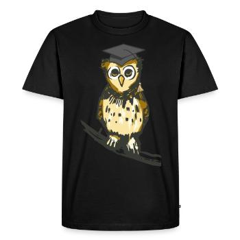 Owl Teacher Wise Wise Wisdom Clever Woodland Animals - Men's Premium Organic T-Shirt - black - Front - Nico (187cm)