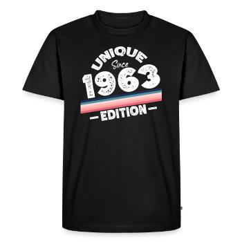 Unique since 1963 Edition Birthday Vintage 1963 - Men's Premium Organic T-Shirt - black - Front - Nico (187cm)
