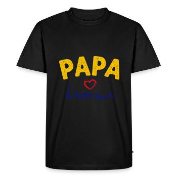 Papa D'Amour C'est Mon Père Le Meilleur - T-shirt Premium bio Homme - noir - Devant - Nico (187cm)