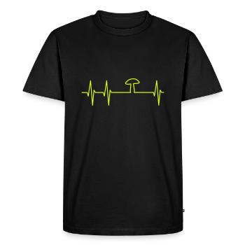ECG et champignon - T-shirt Premium bio Homme - noir - Devant - Nico (187cm)
