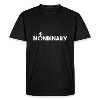 Non-binary non-binary non-binary gender symbol - Men's Premium Organic T-Shirt - black - Front - Nico (187cm)