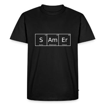 Samer Nom Prénom Chimie Éléments du tableau périodique - T-shirt Premium bio Homme - noir - Devant - Nico (187cm)