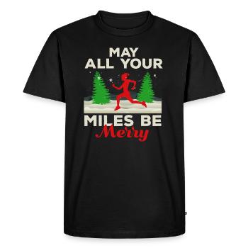tous vos Miles peuvent être Joyeux Courir Cadeau - T-shirt Premium bio Homme - noir - Devant - Nico (187cm)