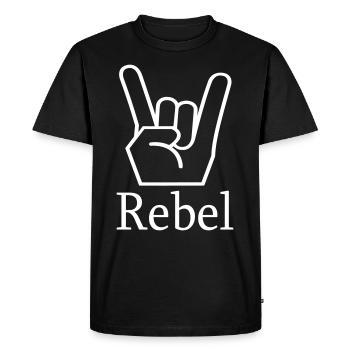 Poing de métal rebelle - T-shirt Premium bio Homme - noir - Devant - Nico (187cm)