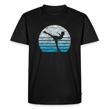 Patinage artistique Figure Skater Retro Vintage cadeau - T-shirt Premium bio Homme - noir - Devant - Nico (187cm)