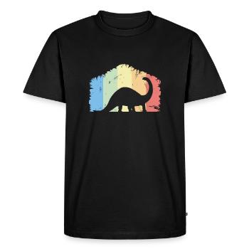 Dino Dinos Dinosaur Brachiosaurus Gift - Men's Premium Organic T-Shirt - black - Front - Nico (187cm)