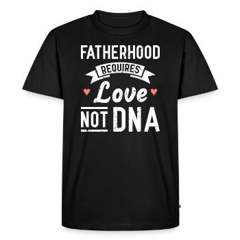 La paternité requiert de l'amour, pas de l'ADN - T-shirt Premium bio Homme - noir - Devant - Nico (187cm)