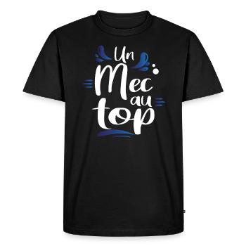 Mec Gars Homme Cadeau T-shirt Papa Papy Collègue - T-shirt Premium bio Homme - noir - Devant - Nico (187cm)