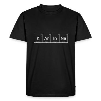 Karinna Nom Prénom Chimie Élément du tableau périodique - T-shirt Premium bio Homme - noir - Devant - Nico (187cm)