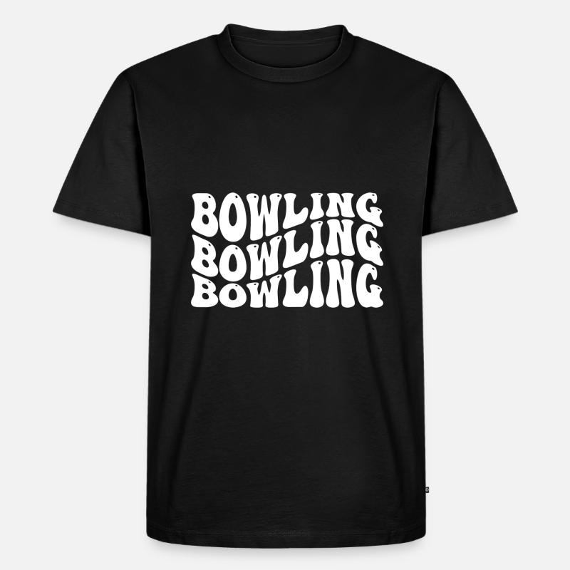 Bowling - Männer Premium Bio T-Shirt - Schwarz