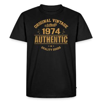 Authentic 1974 Cadeau D'anniversaire Original 1974 - T-shirt Premium bio Homme - noir - Devant - Nico (187cm)