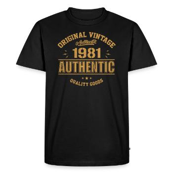 Authentic 1981 Cadeau D'anniversaire Original 1981 - T-shirt Premium bio Homme - noir - Devant - Nico (187cm)